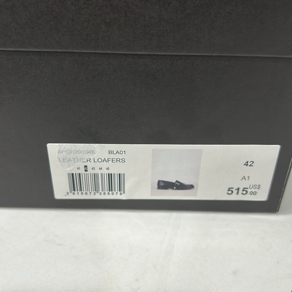 THE KOOPLES BLACK LEATHER LOAFERS WITH WESTERN BUCKLE, NWB - Picture 6 of 10